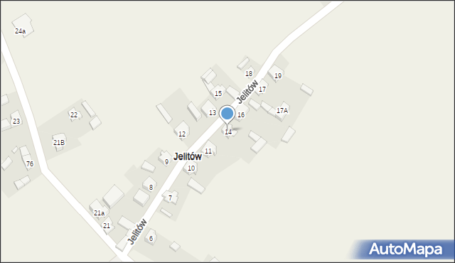 Jelitów, Jelitów, 14, mapa Jelitów