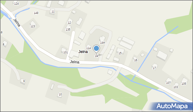 Jelna, Jelna, 14, mapa Jelna