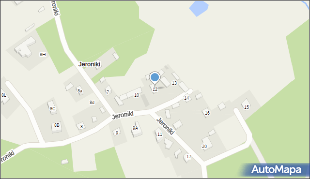 Jeroniki, Jeroniki, 12, mapa Jeroniki