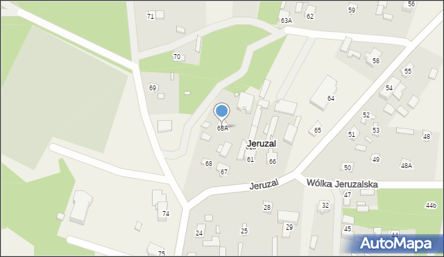 Jeruzal, Jeruzal, 68A, mapa Jeruzal