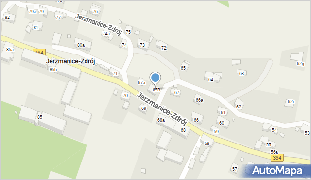 Jerzmanice-Zdrój, Jerzmanice-Zdrój, 67B, mapa Jerzmanice-Zdrój