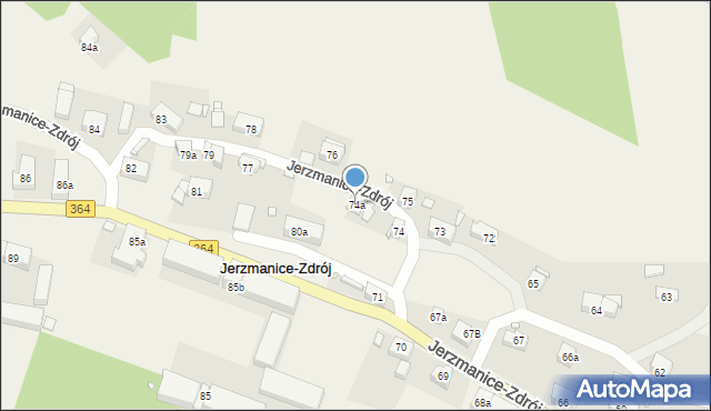 Jerzmanice-Zdrój, Jerzmanice-Zdrój, 74a, mapa Jerzmanice-Zdrój