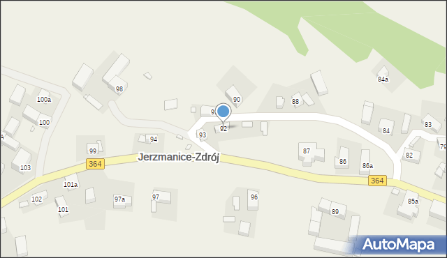 Jerzmanice-Zdrój, Jerzmanice-Zdrój, 92, mapa Jerzmanice-Zdrój