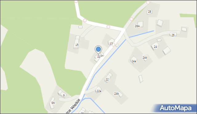 Jerzykowice Wielkie, Jerzykowice Wielkie, 11, mapa Jerzykowice Wielkie