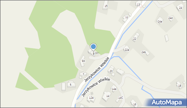 Jerzykowice Wielkie, Jerzykowice Wielkie, 9, mapa Jerzykowice Wielkie