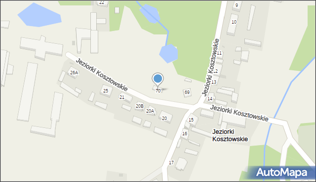 Jeziorki Kosztowskie, Jeziorki Kosztowskie, 70, mapa Jeziorki Kosztowskie