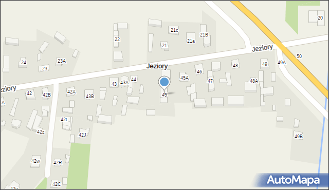 Jeziory, Jeziory, 45, mapa Jeziory