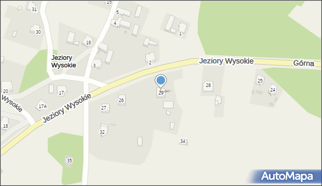 Jeziory Wysokie, Jeziory Wysokie, 29, mapa Jeziory Wysokie