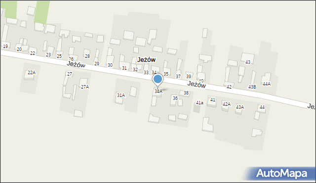 Jeżów, Jeżów, 34A, mapa Jeżów