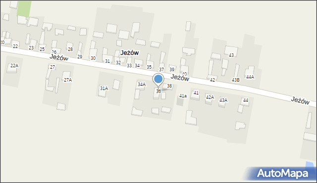 Jeżów, Jeżów, 36, mapa Jeżów