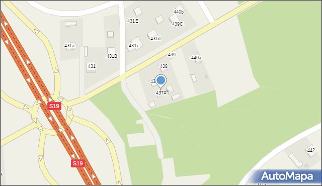 Jeżowe, Jeżowe, 437A, mapa Jeżowe