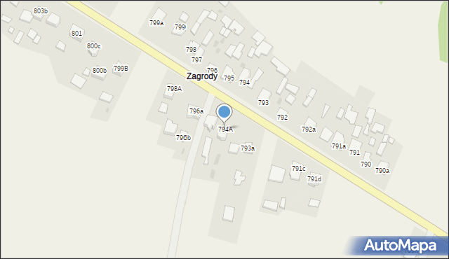 Jeżowe, Jeżowe, 794A, mapa Jeżowe