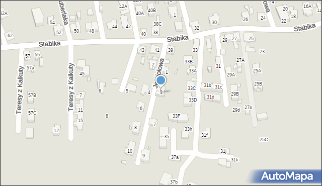 Katowice, Jemiołowa, 3, mapa Katowic