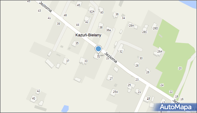 Kazuń-Bielany, Jeziorna, 31, mapa Kazuń-Bielany