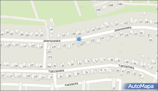 Kielce, Jeleniowska, 125, mapa Kielc