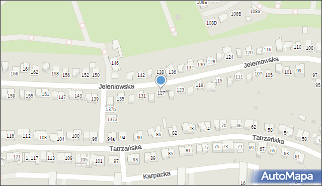 Kielce, Jeleniowska, 127, mapa Kielc