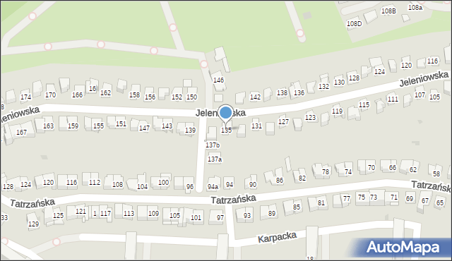 Kielce, Jeleniowska, 135, mapa Kielc