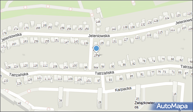 Kielce, Jeleniowska, 137a, mapa Kielc