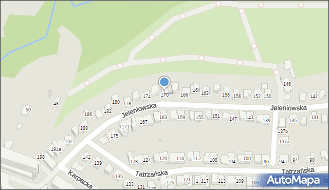 Kielce, Jeleniowska, 170, mapa Kielc