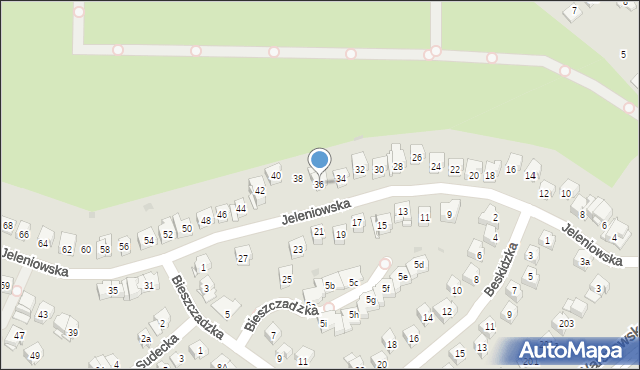Kielce, Jeleniowska, 36, mapa Kielc