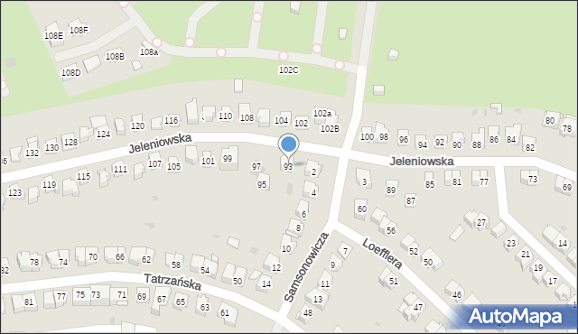 Kielce, Jeleniowska, 93, mapa Kielc