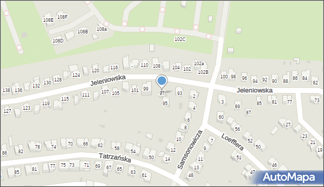 Kielce, Jeleniowska, 97, mapa Kielc