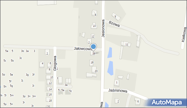 Kiełczówek, Jesionowa, 16, mapa Kiełczówek