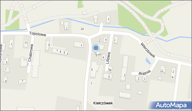 Kiełczówek, Jesionowa, 3, mapa Kiełczówek