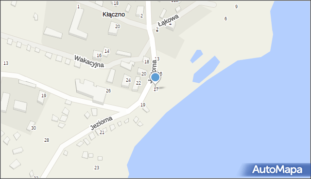 Kłączno, Jeziorna, 17, mapa Kłączno