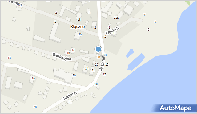 Kłączno, Jeziorna, 18, mapa Kłączno