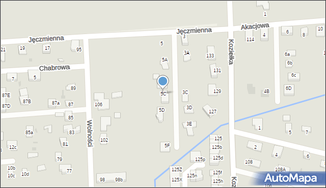 Knurów, Jęczmienna, 5C, mapa Knurów