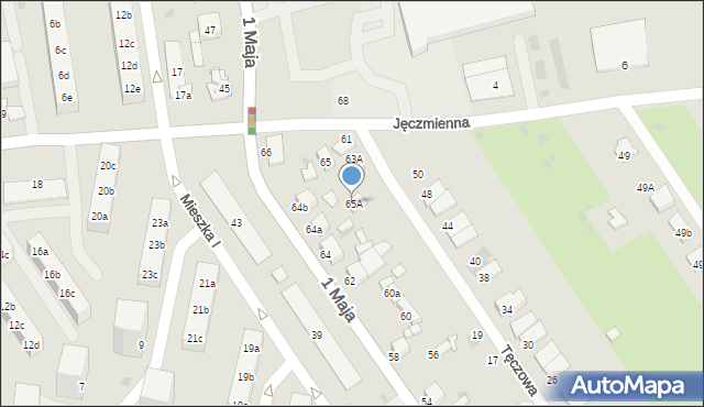 Knurów, Jęczmienna, 65A, mapa Knurów