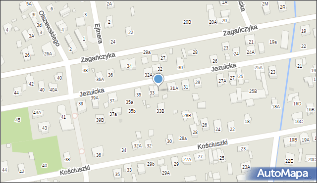 Kobyłka, Jezuicka, 33A, mapa Kobyłka