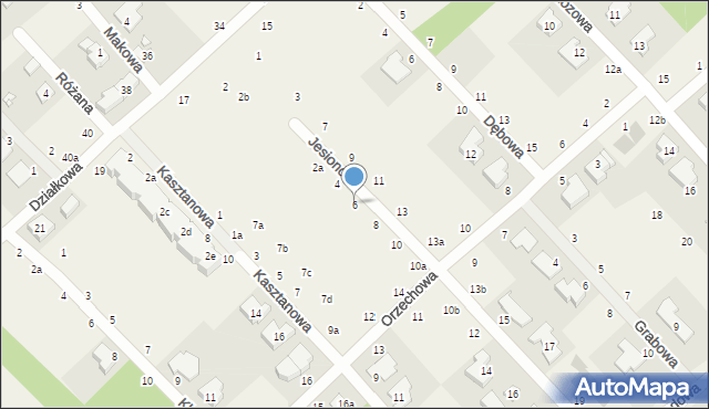 Kobylniki, Jesionowa, 6, mapa Kobylniki