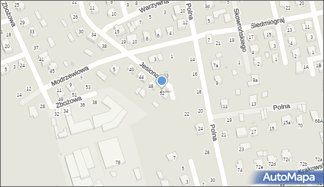 Kolbuszowa, Jesionowa, 52, mapa Kolbuszowa