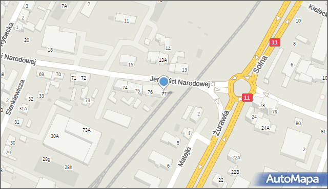 Kołobrzeg, Jedności Narodowej, 77, mapa Kołobrzegu