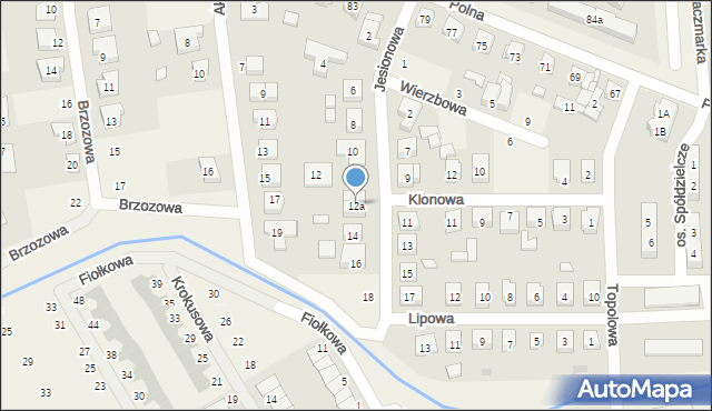 Komorniki, Jesionowa, 12a, mapa Komorniki