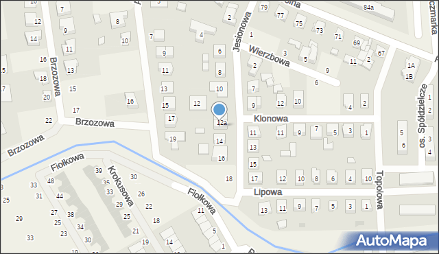 Komorniki, Jesionowa, 12b, mapa Komorniki