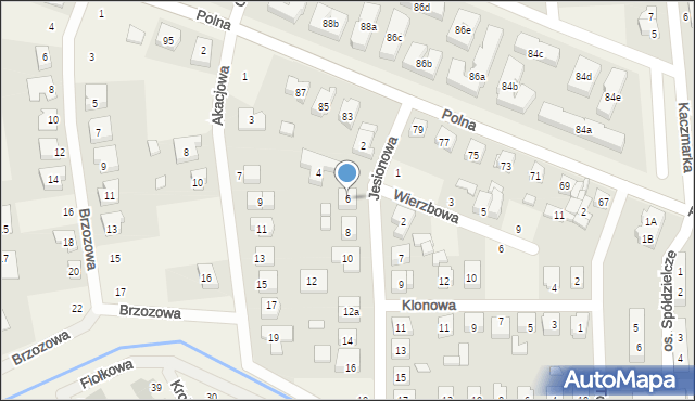 Komorniki, Jesionowa, 6, mapa Komorniki