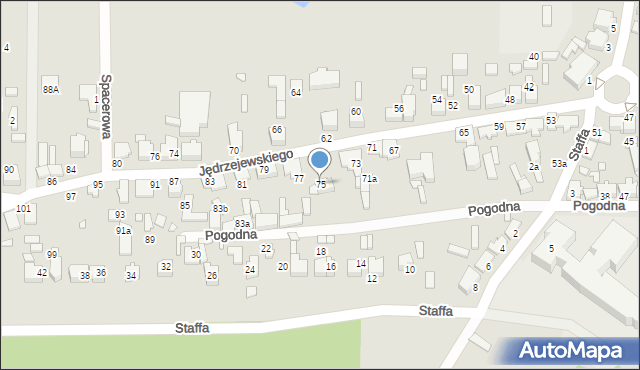 Konin, Jędrzejewskiego Dominika, ks., 75, mapa Konina