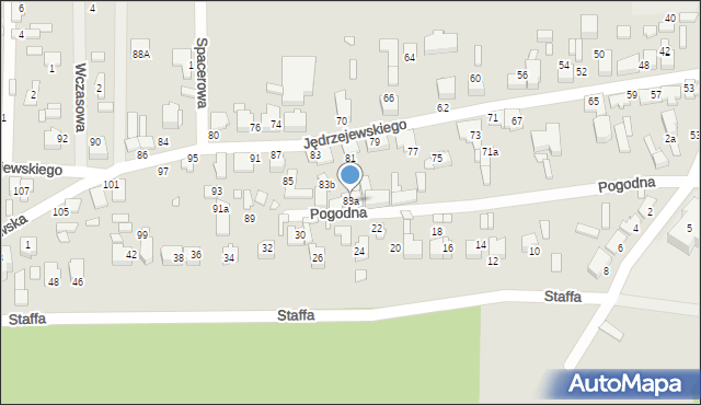 Konin, Jędrzejewskiego Dominika, ks., 83a, mapa Konina