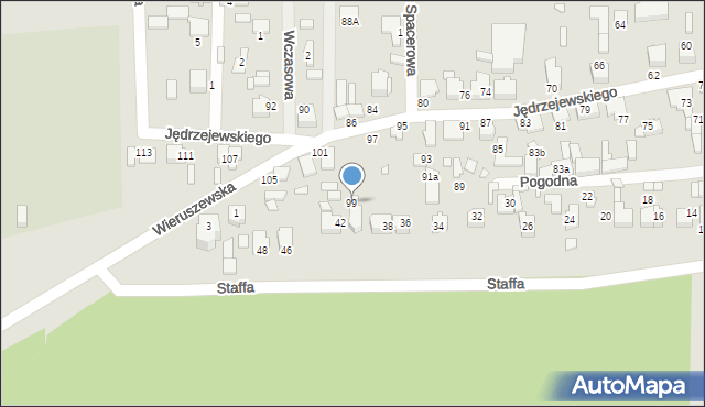 Konin, Jędrzejewskiego Dominika, ks., 99, mapa Konina