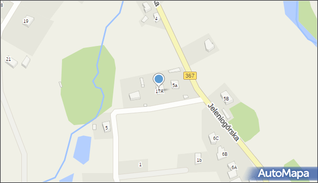 Kostrzyca, Jeleniogórska, 17A, mapa Kostrzyca