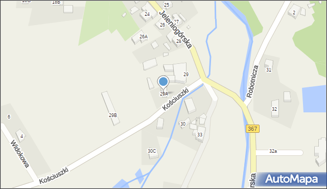 Kostrzyca, Jeleniogórska, 29A, mapa Kostrzyca