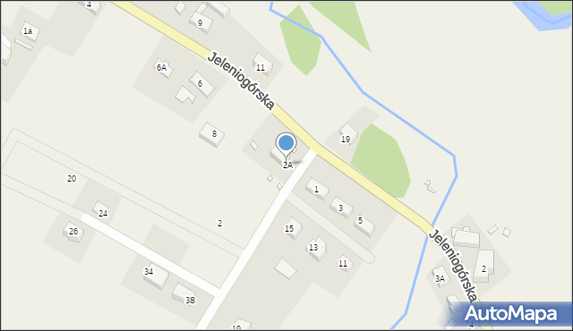 Kostrzyca, Jeleniogórska, 2A, mapa Kostrzyca