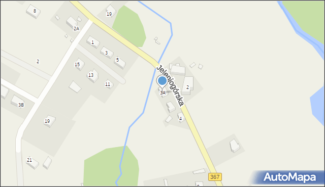 Kostrzyca, Jeleniogórska, 3A, mapa Kostrzyca