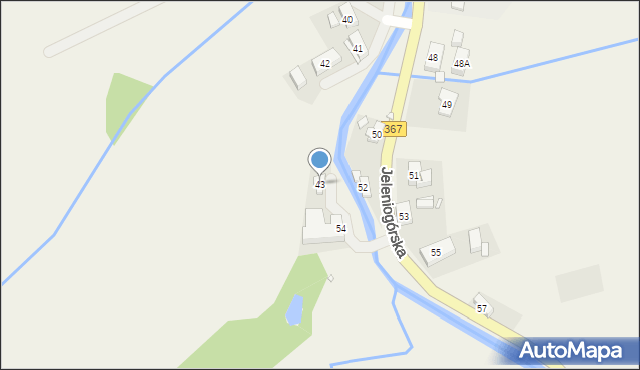 Kostrzyca, Jeleniogórska, 43, mapa Kostrzyca