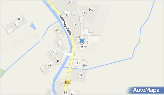 Kostrzyca, Jeleniogórska, 47, mapa Kostrzyca