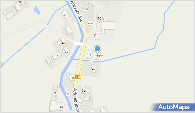 Kostrzyca, Jeleniogórska, 48A, mapa Kostrzyca