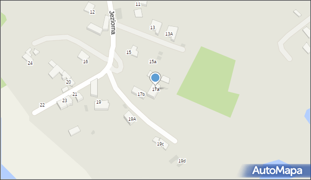 Koszalin, Jeziorna, 17a, mapa Koszalina